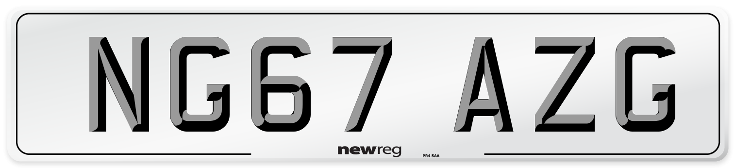 NG67 AZG Number Plate from New Reg